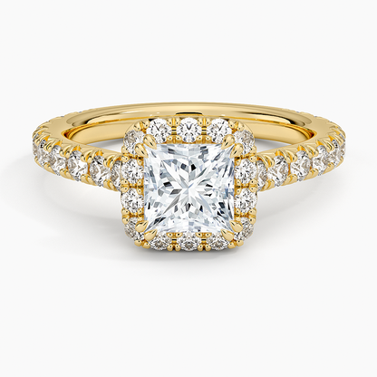 1,80 Karat Prenses Halo Tasarım Tektaş Laboratuvar Pırlanta Yüzük 18K - Stellara - Bold Diamonds