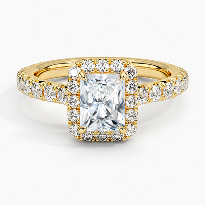 1.80 Karat  Radiant Halo Tasarım Tektaş Laboratuvar Pırlanta Yüzük 18k  -Ornara - Bold Diamonds