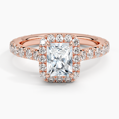 1.80 Karat  Radiant Halo Tasarım Tektaş Laboratuvar Pırlanta Yüzük 18k  -Ornara - Bold Diamonds