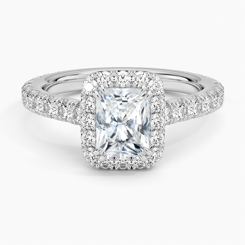1,80 Karat Radiant Halo Tasarım Tektaş Laboratuvar Pırlanta Yüzük 18K- Stellara - Bold Diamonds
