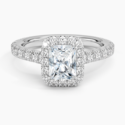 1,80 Karat Radiant Halo Tasarım Tektaş Laboratuvar Pırlanta Yüzük 18K- Stellara - Bold Diamonds