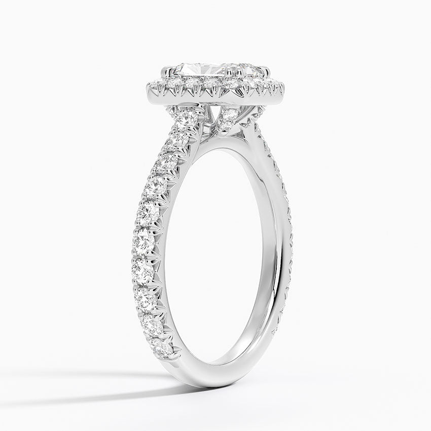 1,80 Karat Radiant Halo Tasarım Tektaş Laboratuvar Pırlanta Yüzük 18K- Stellara - Bold Diamonds