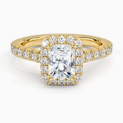 1,80 Karat Radiant Halo Tasarım Tektaş Laboratuvar Pırlanta Yüzük 18K- Stellara - Bold Diamonds