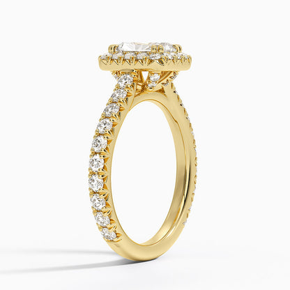 1,80 Karat Radiant Halo Tasarım Tektaş Laboratuvar Pırlanta Yüzük 18K- Stellara - Bold Diamonds
