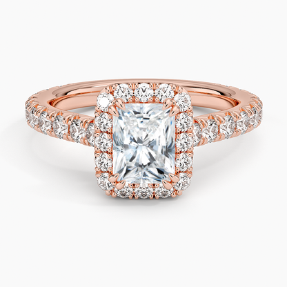 1,80 Karat Radiant Halo Tasarım Tektaş Laboratuvar Pırlanta Yüzük 18K- Stellara - Bold Diamonds