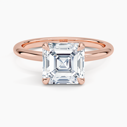 2.00 Karat F-VS Asscher Tektaş Laboratuvar Pırlanta Yüzük 18K - Bold Diamonds