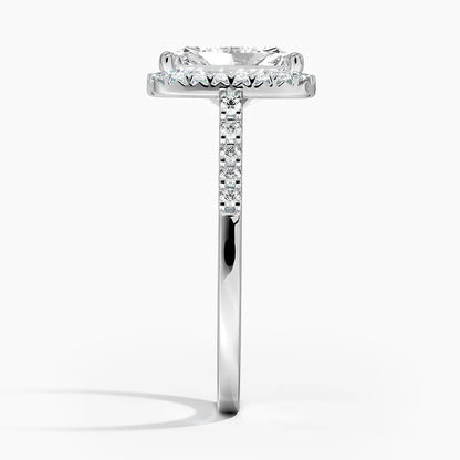 2.00 Karat Radiant Halo Tasarım Tektaş Laboratuvar Pırlanta Yüzük 18K  - Lunara - Bold Diamonds