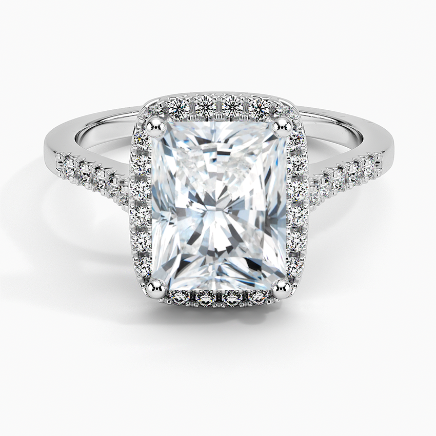 2.00 Karat Radiant Halo Tasarım Tektaş Laboratuvar Pırlanta Yüzük 18K  - Lunara - Bold Diamonds