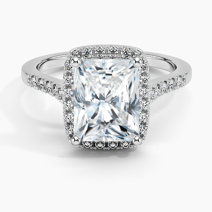 2.00 Karat Radiant Halo Tasarım Tektaş Laboratuvar Pırlanta Yüzük 18K  - Lunara - Bold Diamonds