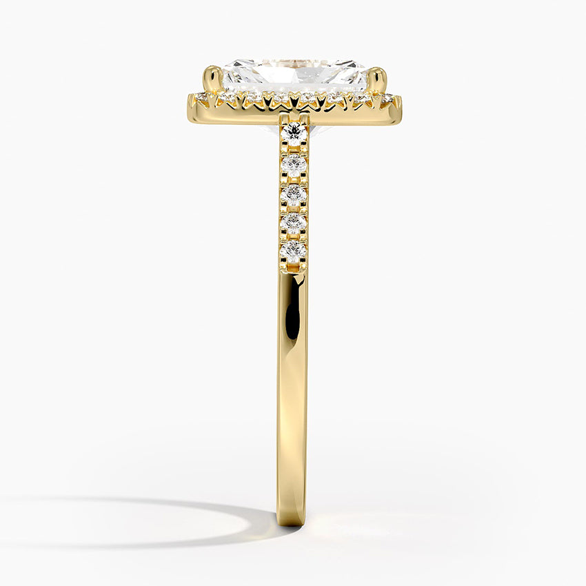 2.00 Karat Radiant Halo Tasarım Tektaş Laboratuvar Pırlanta Yüzük 18K  - Lunara - Bold Diamonds