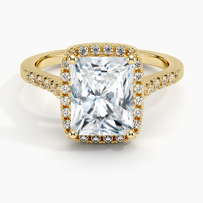 2.00 Karat Radiant Halo Tasarım Tektaş Laboratuvar Pırlanta Yüzük 18K  - Lunara - Bold Diamonds