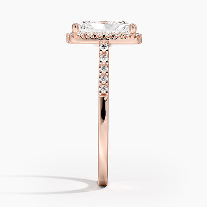 2.00 Karat Radiant Halo Tasarım Tektaş Laboratuvar Pırlanta Yüzük 18K  - Lunara - Bold Diamonds