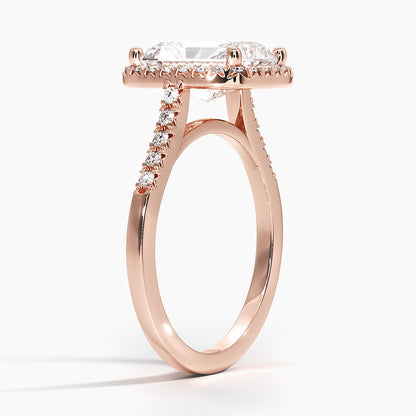 2.00 Karat Radiant Halo Tasarım Tektaş Laboratuvar Pırlanta Yüzük 18K  - Lunara - Bold Diamonds