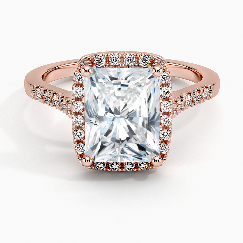 2.00 Karat Radiant Halo Tasarım Tektaş Laboratuvar Pırlanta Yüzük 18K  - Lunara - Bold Diamonds
