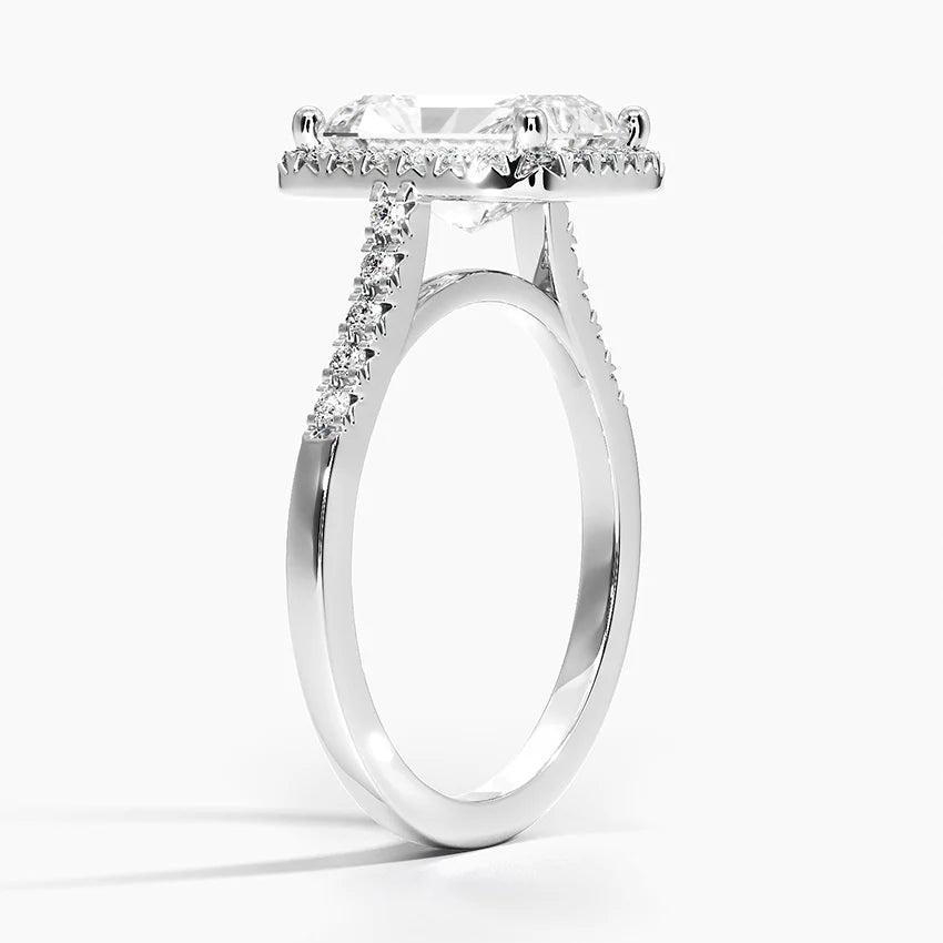 2.00 Karat Radiant Halo Tasarım Tektaş Laboratuvar Pırlanta Yüzük 18K  - Lunara - Bold Diamonds