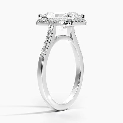 2.00 Karat Radiant Halo Tasarım Tektaş Laboratuvar Pırlanta Yüzük 18K  - Lunara - Bold Diamonds
