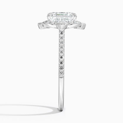 2,20 Karat Asscher Halo Tasarım Tektaş Laboratuvar Pırlanta Yüzük 18K -Coronna - Bold Diamonds