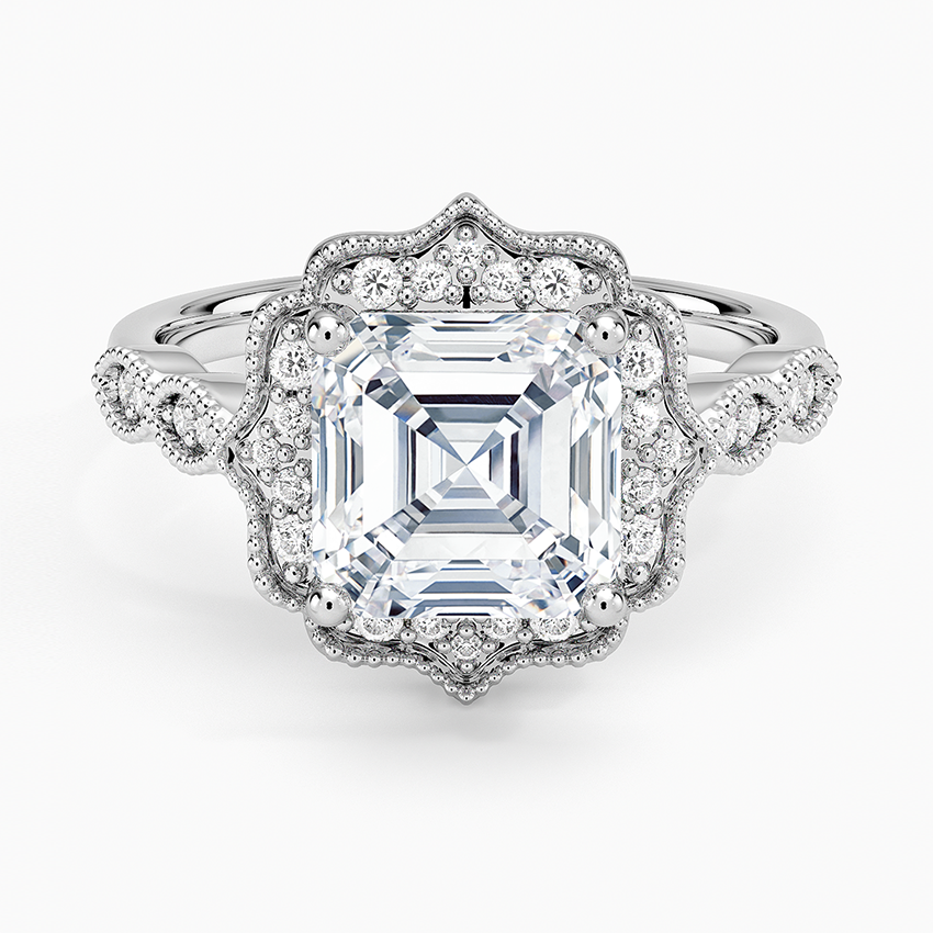 2,20 Karat Asscher Halo Tasarım Tektaş Laboratuvar Pırlanta Yüzük 18K - Radiara - Bold Diamonds