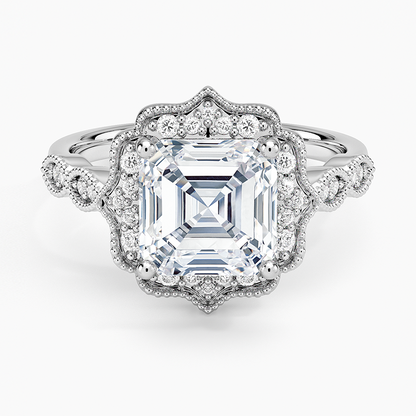 2,20 Karat Asscher Halo Tasarım Tektaş Laboratuvar Pırlanta Yüzük 18K - Radiara - Bold Diamonds