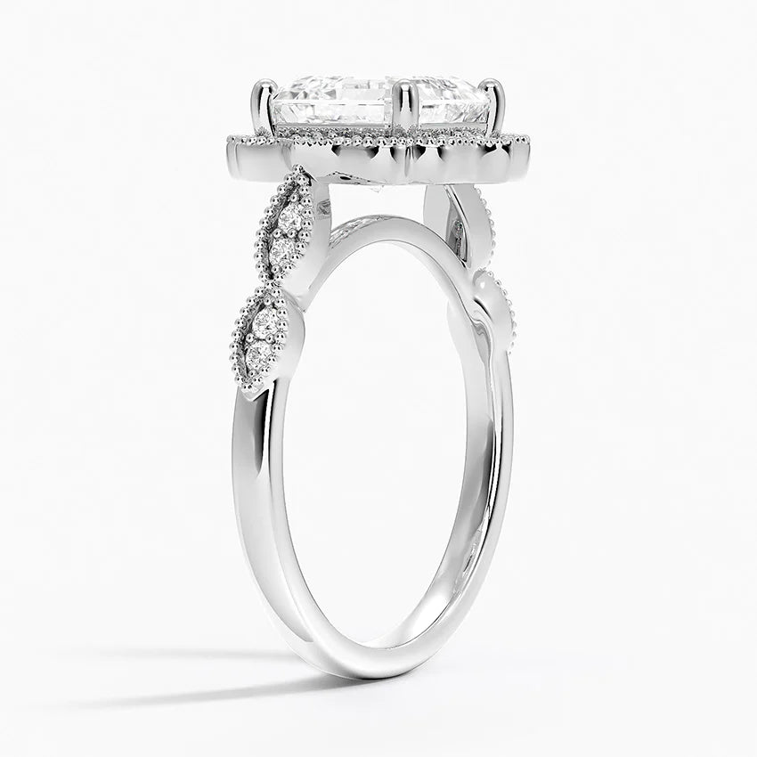 2,20 Karat Asscher Halo Tasarım Tektaş Laboratuvar Pırlanta Yüzük 18K - Radiara - Bold Diamonds