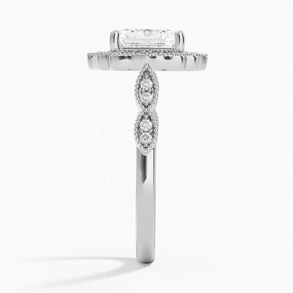 2,20 Karat Asscher Halo Tasarım Tektaş Laboratuvar Pırlanta Yüzük 18K - Radiara - Bold Diamonds