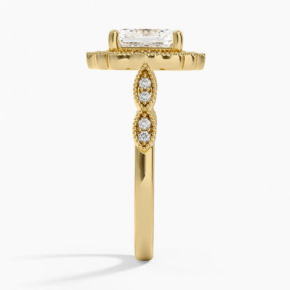 2,20 Karat Asscher Halo Tasarım Tektaş Laboratuvar Pırlanta Yüzük 18K - Radiara - Bold Diamonds
