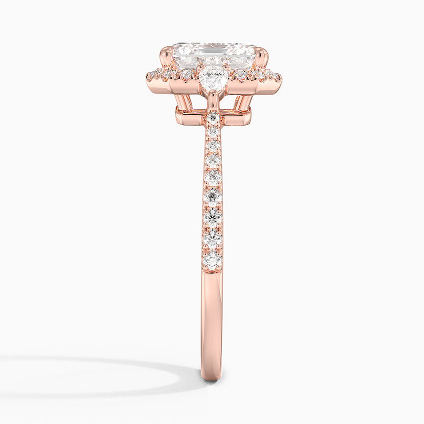 2.20 Karat Asscher Halo Tasarım Tektaş Laboratuvar Pırlanta Yüzük  18K -Vittora - Bold Diamonds