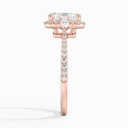 2.20 Karat Asscher Halo Tasarım Tektaş Laboratuvar Pırlanta Yüzük  18K -Vittora - Bold Diamonds