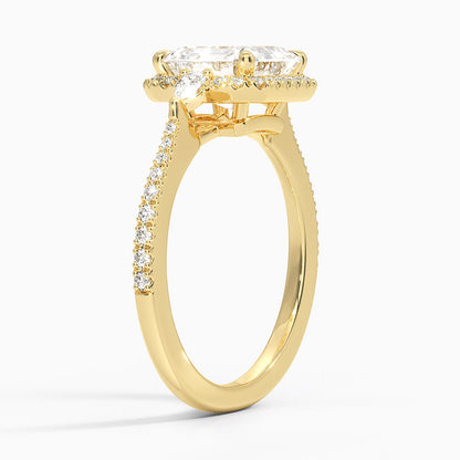 2.20 Karat Asscher Halo Tasarım Tektaş Laboratuvar Pırlanta Yüzük  18K -Vittora - Bold Diamonds