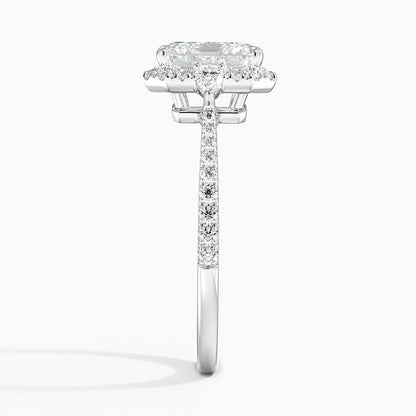 2.20 Karat Asscher Halo Tasarım Tektaş Laboratuvar Pırlanta Yüzük  18K -Vittora - Bold Diamonds