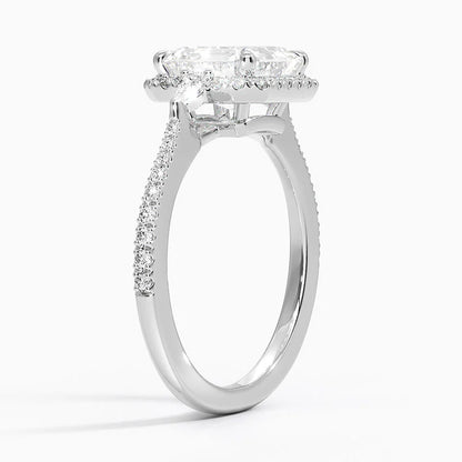 2.20 Karat Asscher Halo Tasarım Tektaş Laboratuvar Pırlanta Yüzük  18K -Vittora - Bold Diamonds