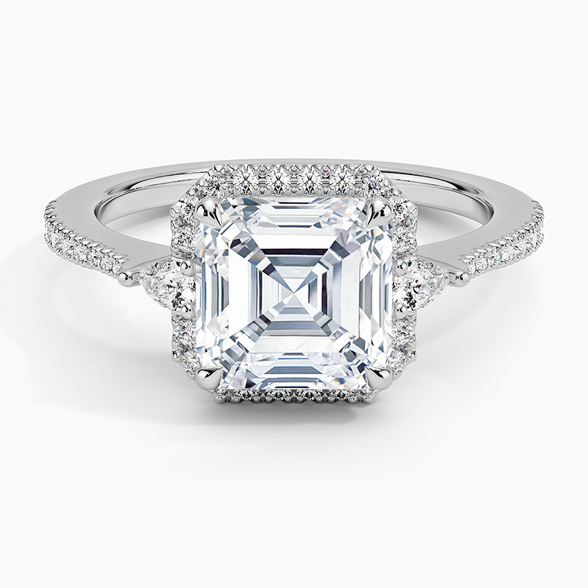 2.20 Karat Asscher Halo Tasarım Tektaş Laboratuvar Pırlanta Yüzük  18K -Vittora - Bold Diamonds