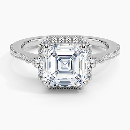 2.20 Karat Asscher Halo Tasarım Tektaş Laboratuvar Pırlanta Yüzük  18K -Vittora - Bold Diamonds