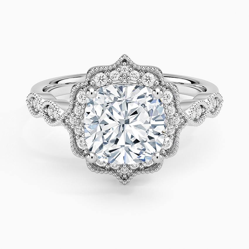 2,20 Karat Cushion Halo Tasarım Tektaş Laboratuvar Pırlanta Yüzük 18K - Radiara - Bold Diamonds
