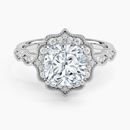 2,20 Karat Cushion Halo Tasarım Tektaş Laboratuvar Pırlanta Yüzük 18K - Radiara - Bold Diamonds