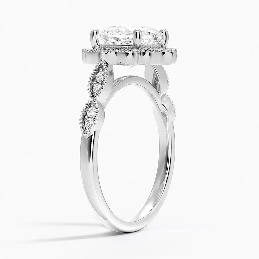 2,20 Karat Cushion Halo Tasarım Tektaş Laboratuvar Pırlanta Yüzük 18K - Radiara - Bold Diamonds