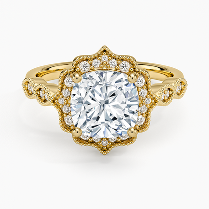 2,20 Karat Cushion Halo Tasarım Tektaş Laboratuvar Pırlanta Yüzük 18K - Radiara - Bold Diamonds