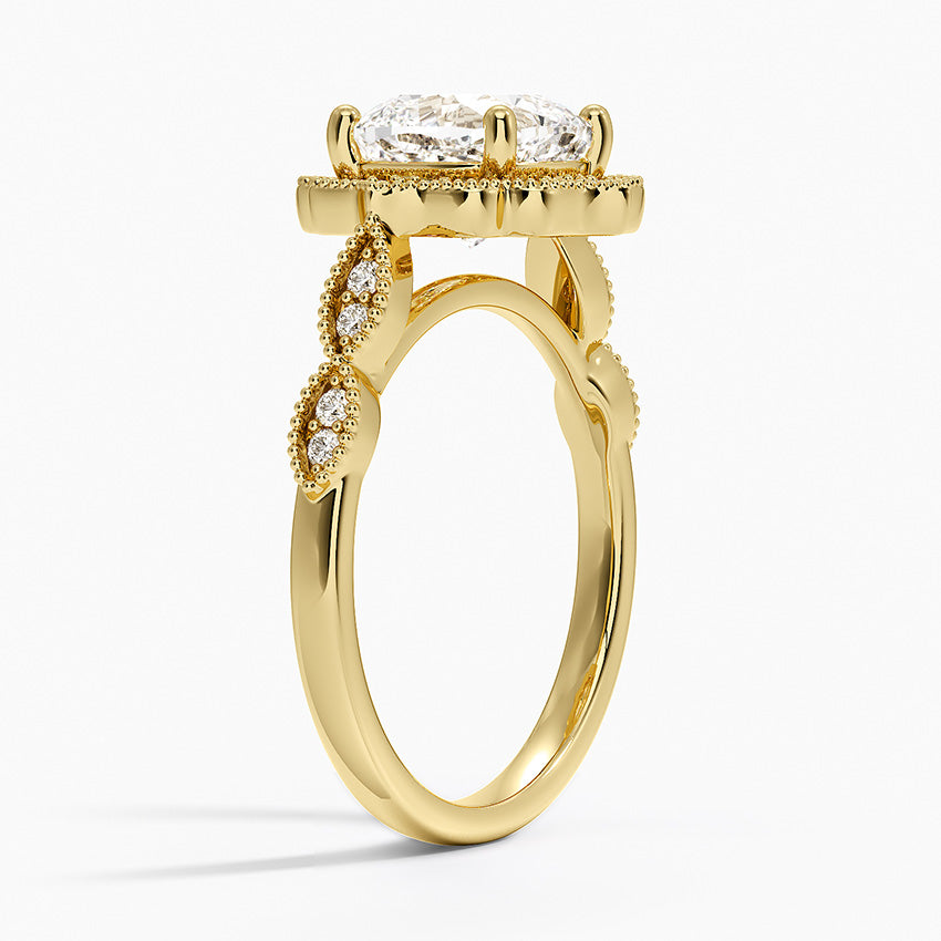 2,20 Karat Cushion Halo Tasarım Tektaş Laboratuvar Pırlanta Yüzük 18K - Radiara - Bold Diamonds