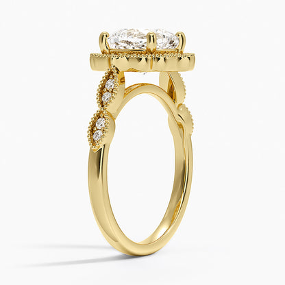 2,20 Karat Cushion Halo Tasarım Tektaş Laboratuvar Pırlanta Yüzük 18K - Radiara - Bold Diamonds