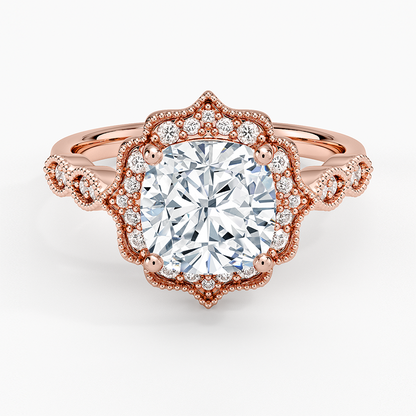 2,20 Karat Cushion Halo Tasarım Tektaş Laboratuvar Pırlanta Yüzük 18K - Radiara - Bold Diamonds