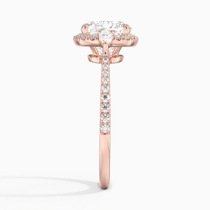 2.20 Karat Cushion Halo Tasarım Tektaş Laboratuvar Pırlanta Yüzük 18K  -Vittora - Bold Diamonds