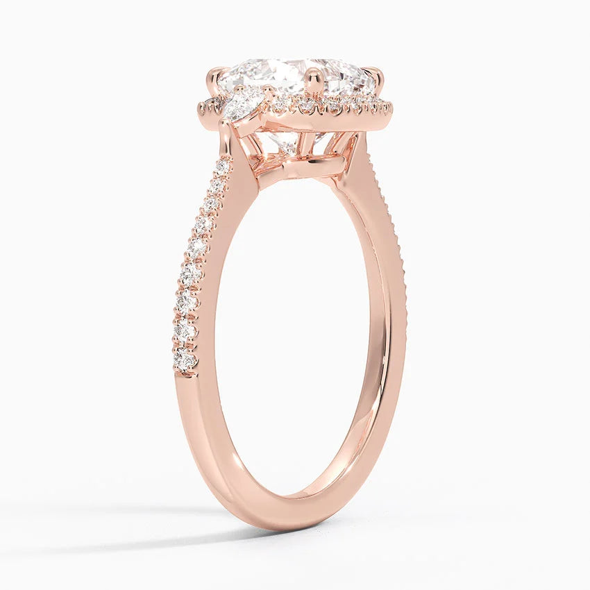 2.20 Karat Cushion Halo Tasarım Tektaş Laboratuvar Pırlanta Yüzük 18K  -Vittora - Bold Diamonds