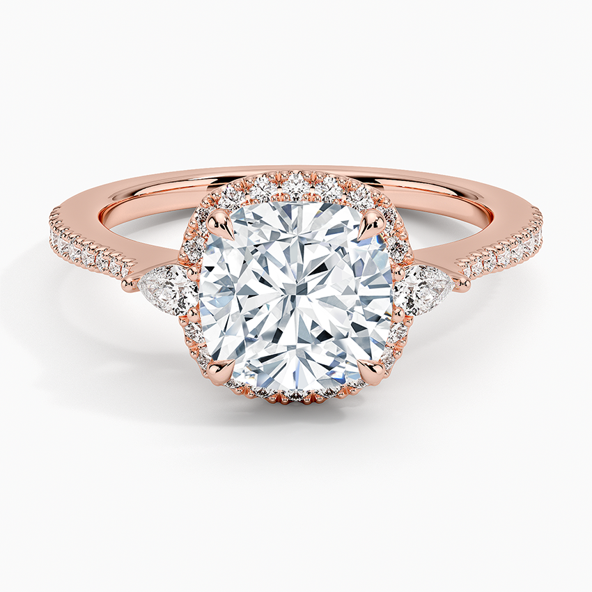 2.20 Karat Cushion Halo Tasarım Tektaş Laboratuvar Pırlanta Yüzük 18K  -Vittora - Bold Diamonds