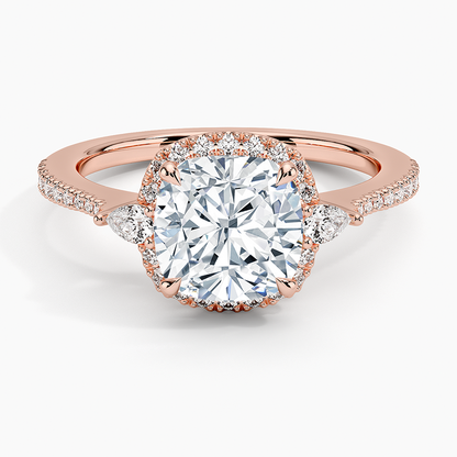 2.20 Karat Cushion Halo Tasarım Tektaş Laboratuvar Pırlanta Yüzük 18K  -Vittora - Bold Diamonds