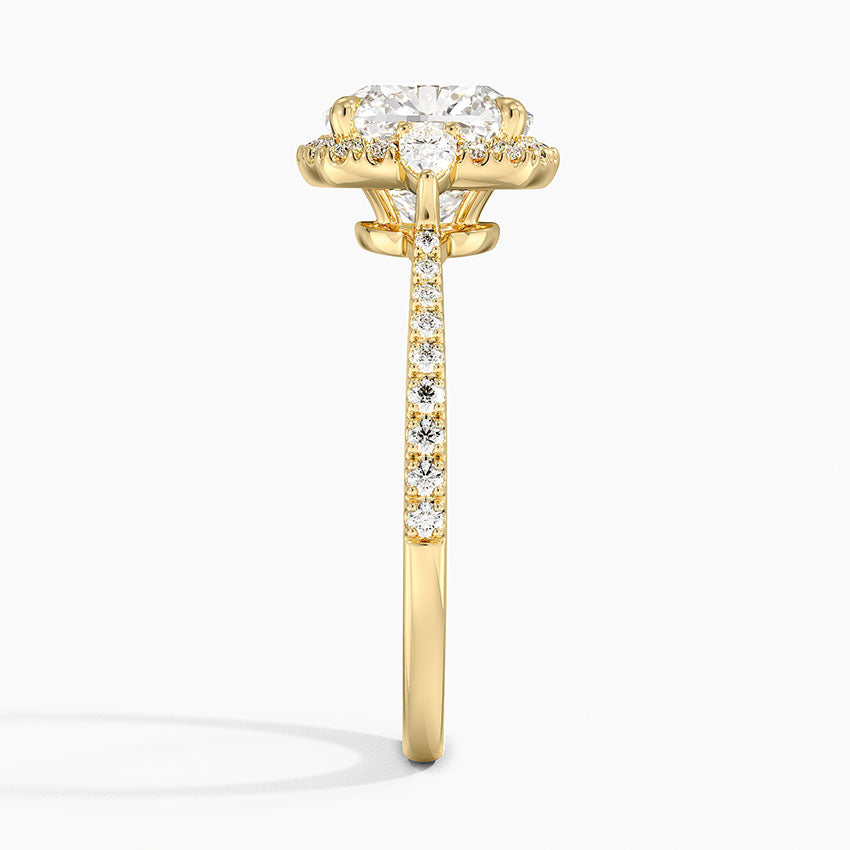 2.20 Karat Cushion Halo Tasarım Tektaş Laboratuvar Pırlanta Yüzük 18K  -Vittora - Bold Diamonds