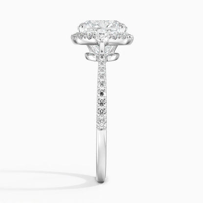 2.20 Karat Cushion Halo Tasarım Tektaş Laboratuvar Pırlanta Yüzük 18K  -Vittora - Bold Diamonds