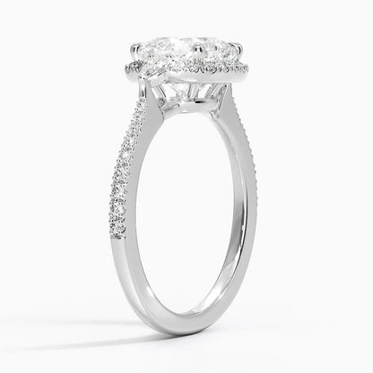 2.20 Karat Cushion Halo Tasarım Tektaş Laboratuvar Pırlanta Yüzük 18K  -Vittora - Bold Diamonds