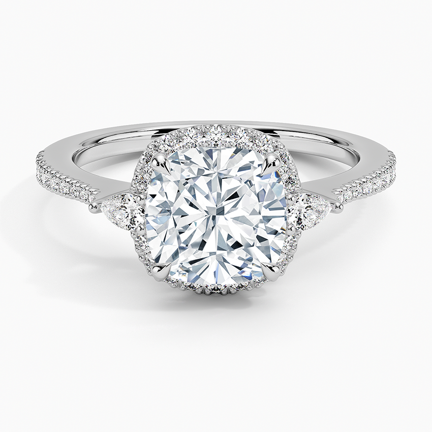 2.20 Karat Cushion Halo Tasarım Tektaş Laboratuvar Pırlanta Yüzük 18K  -Vittora - Bold Diamonds