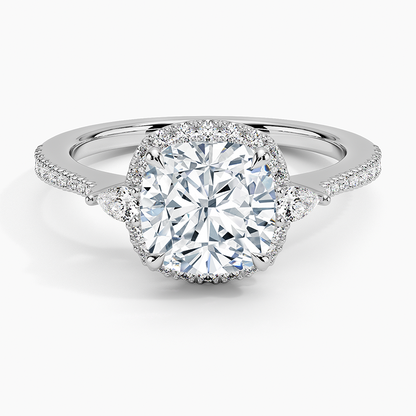 2.20 Karat Cushion Halo Tasarım Tektaş Laboratuvar Pırlanta Yüzük 18K  -Vittora - Bold Diamonds