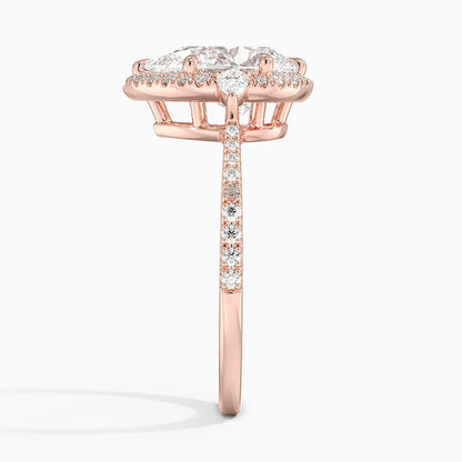 2.20 Karat Damla Halo Tasarım Tektaş Laboratuvar Pırlanta Yüzük 18K  -Vittora - Bold Diamonds